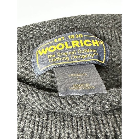 Vtg Woolrich Women Lambs Wool Blend Sweater Sled Ruby Cabin Snow Winter Large - Picture 3 of 7